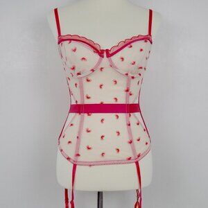 nwt VS very sexy sheer lace up corset bustier top